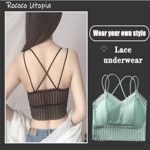 New Wire Free Push Up Bra Body Shaping Sexy Lace Bra Top Women Lingerie Full Cup back cross strap Seamless Bras tube top