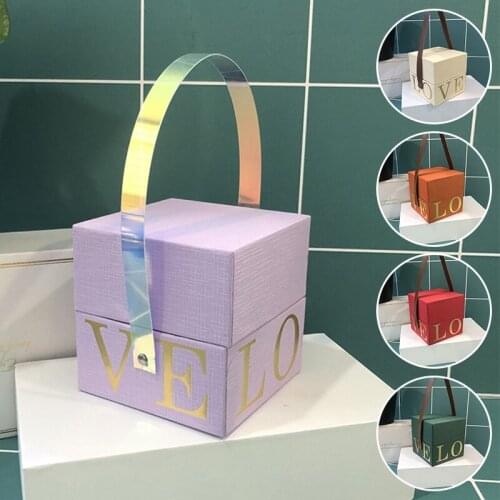 Ins Style New Love Wedding Candy Packaging Box Portable Hot Stamping Gift Gift Packaging Box Wedding Party Packaging Box