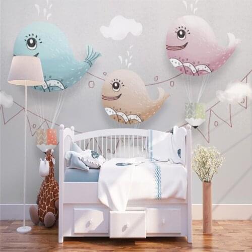 Beibehang custom Modern minimalist wallpaper for childrens room decoration cartoon small fresh wall paper background mural roll