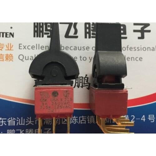 [VK]original American C&k E215 3A 250V button switch 6 feet 3 gear bending feet double self-restoring boat type warped switch