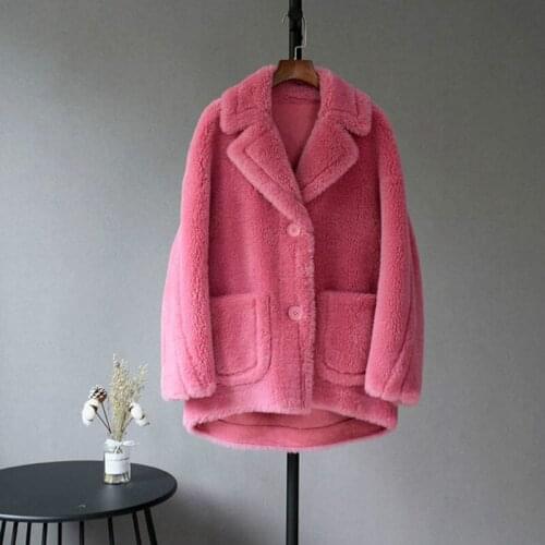 Sheep 100% Wool Jacket Shearling Coat Real Fur Coat Female Autumn Winter Coat Clothes 2020 Suede Lining Manteau Femme L19067