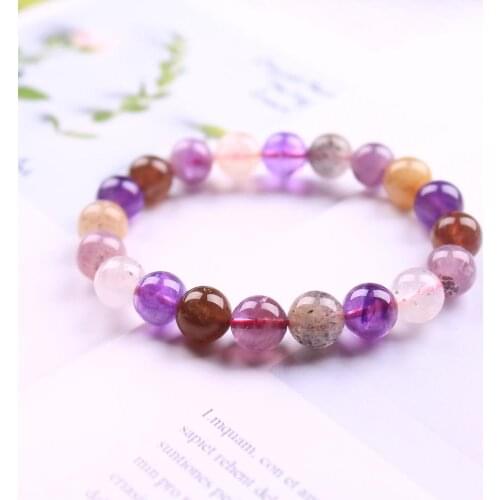 Natural gemstone color Aurora 23 crystal bracelet, meditation yoga energy bracelet, chakra jewelry gift for men and women