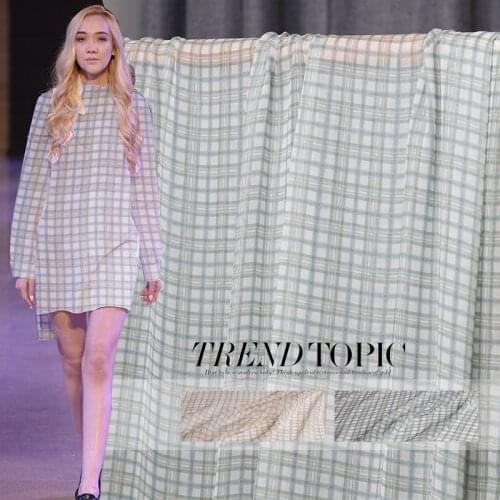 The Cloth 8momme Plaid Digital Printed Georgette Silk 100% Silk Materials Shirt Dress DIY clothes fabrics Freeshipping