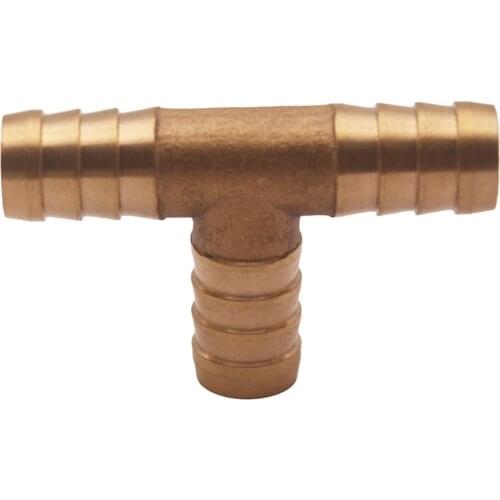 5/8" 16mm Brass T Barbed Tee Fitting 1/4 Hose Air Water Fuel Boat Quality