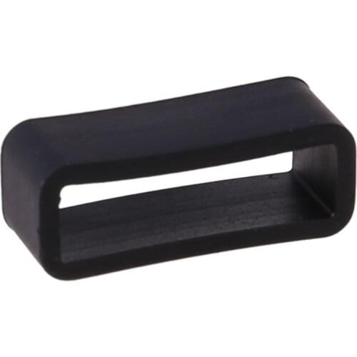 Universal 18mm Belt Loop Silicone Buckle Fastener Ring Connector Replacement Black for Garmin Vivosmart 50LA