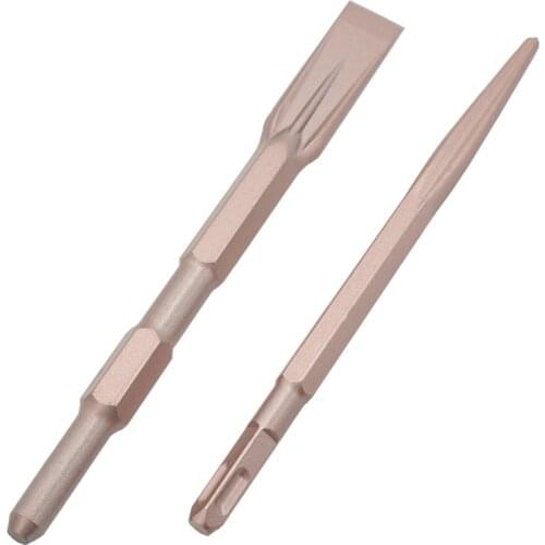 High Strength Chrome Steel Hex/Square Shank Chisel Electric Hammer Groove Gouge Sharp/Flat chisel for Stone Concrete Wall Brick