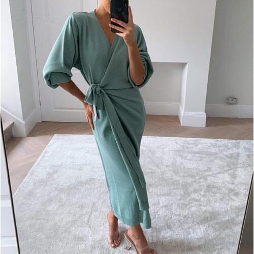 Модные трикотажные платья WALKSO China At AliExpress