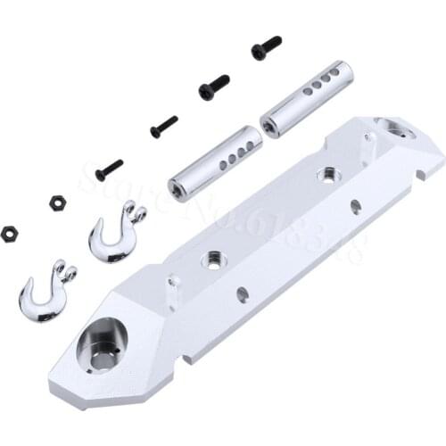 Aluminum Alloy Rear Bumper with Metal Tow Hook for 1/10 Axial SCX10 RC Rock Crawler Hop Up Parts AX80126 CNC Machined