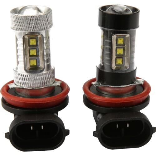 1PCS Black Body Fog Light H8 LED Bulb 12V White Lighting 80W Headlight DRL 6000K H11 80W LED Auto Accessiors Lighting bulbs