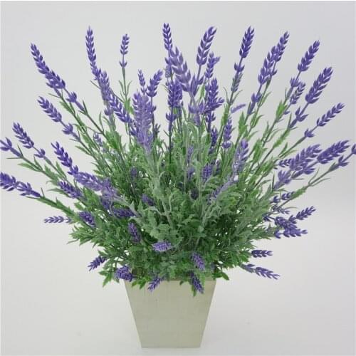1pcs Romantic Provence Lavender Flower Silk Artificial Flowers plants Fake Artificiales Flores Wedding Home Garden Table Decor