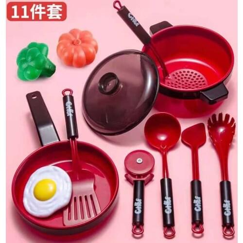 11Pcs Baby Kitchen Toys Set Utensils Cooking Pots Pans Food Dishes Kitchen Tools Cooking Toys Kids Cookware Pretend Play Toys