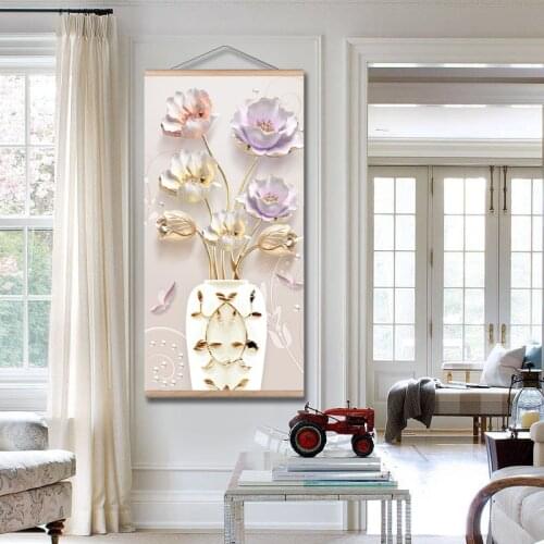 3D Flowers Modern Canvas Paintings Nordic Poster Canvas Print Wall Art Painting Wall Picture for Living Room Entrance Decoration