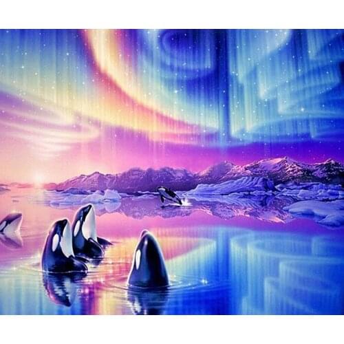 A6798 11CT/14CT/18CT/25CT/28CT oil street patterns Counted Cross Stitch DIY Cross Stitch Kits Embroidery Needlework Sets