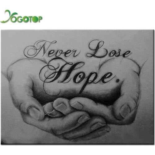 DIY 5D Diamond Embroidery display Diamond Mosaic"Hand,hope,text"full Round Diamond Painting Cross Stitch Kits Home Decor YY1172