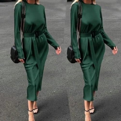 Satin Summer Womens Dress Elegant Lace Up Party Dresses Summer long Bodycon Dress Midi Dresses Evening Dress Party Dresses