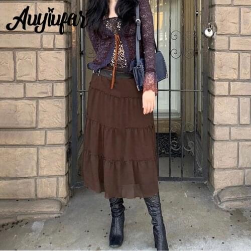 Женские юбки с высокой талией Auyiufar China At AliExpress