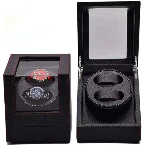 Automatic Watch Winders Box Double Rotator Motor Watch Winding Luxury Watch Cabinet Organizer Carbon Fiber Display Storage Boxes