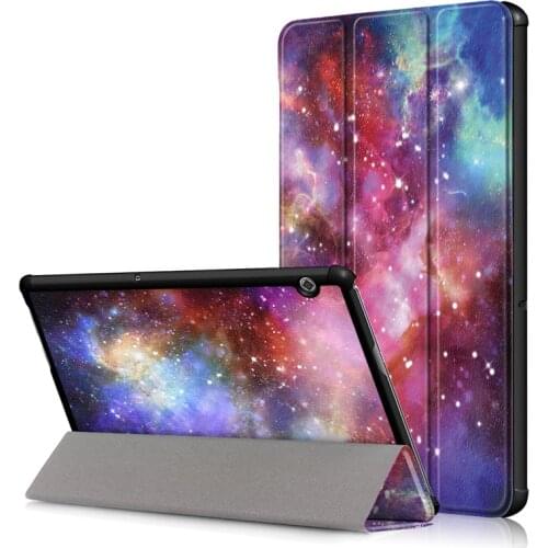 Colorful printed case For Huawei MediaPad T5 10 AGS2-W09/L09/L03/W19 Honor Pad 5 10.1" Folding Stand Smart PU leather Cover