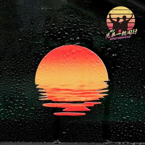 Noizzy Sunset Car Stickers Vinyl Palm Tree Auto Decals Charm Side Window Cover Automobile Tuning Decor Accessories Car Styling