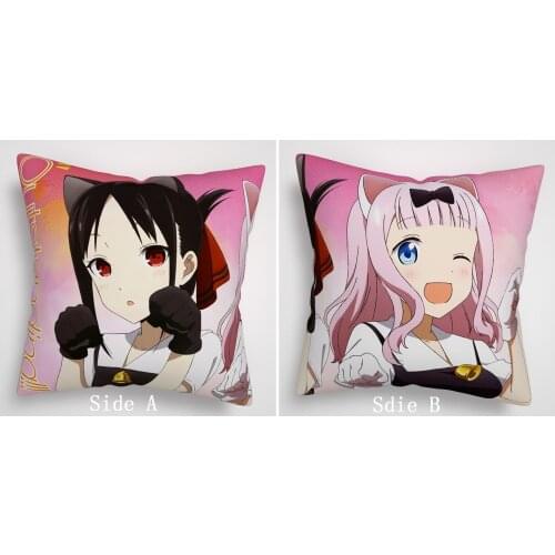 Kaguya-sama Wa Kokurasetai Two Sides Pillow Case 40x40cm Pillowcase Cover Home/bed/sofa/car Decore Cosplay Gift Pillowcases