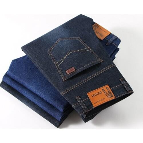 2021 Summer thin mens straight jeans medium-aged thin denim pants business hot mens pants