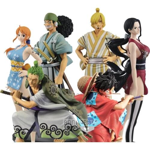 Tronzo Original Banpresto One Piece Wano Kuni Luffy Sanji Robin Usopp Nami Sir Crocodile Boa Hancock PVC Action Figure Model Toy