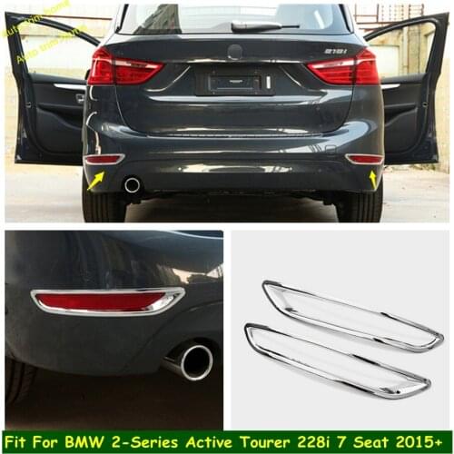 Lapetus Chrome Rear Fog Lights Lamps Frame Trim For BMW 2 Series Gran Active Tourer F45 F46 2015 - 2019 (7 Seat Model ) ABS