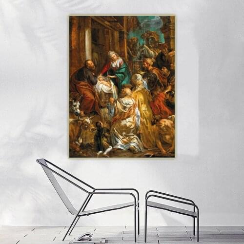 Jacob Jordaens《The Adoration of the Magi》Canvas Oil Painting Artwork Aesthetic Picture Poster Wall Hanging Decor Home Decoration