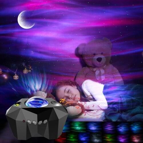 Aurora Star Lights Laser Galaxy Starry Sky Ocean Wave Projector Night Light Colorful Nebula Moon Lamp Bluetooth-compatible Music
