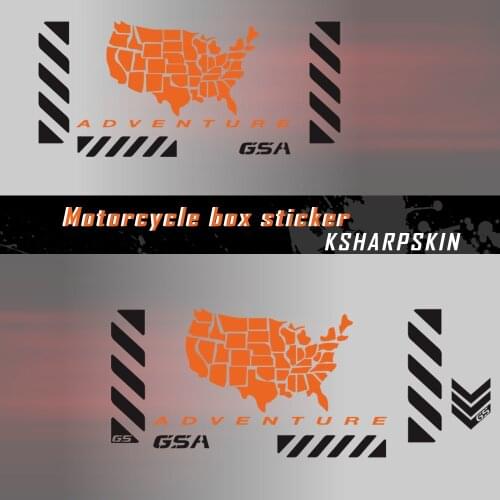 Motorcycle Aluminum Side Box Case Reflective sticker Decal Kit World Adventure Map sign For BMW R1250GSA R1200GSA r 1250 gsa