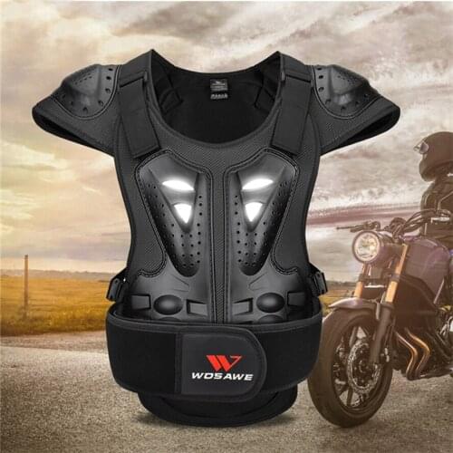 Motorcycle Armor Jacket Riding Skate Board Skiing Pulley Back Protector Vest Spine Chest Protection Equipment Night Rreflective