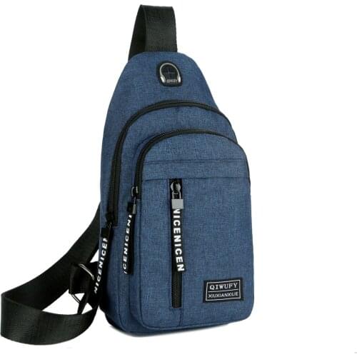 USB Rechargeable Chest Bag For Men Multifunction Outdoor Bag For Men Fashion Crossbody Bag Chest Bag Small Backpack