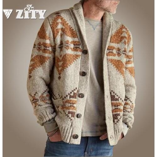 2020 Winter Casual Sweater Men Print Christmas Sweater Cardigan Warm Fashion Cardigan Men Sweaters Jacket Coat
