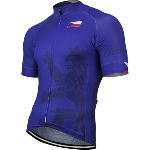 New Team 2021 CZECH REPUBLIC Summer Blue Cycling Jersey Bike Road Mountain Bicycle Wear Tops Riding Bike Clothing