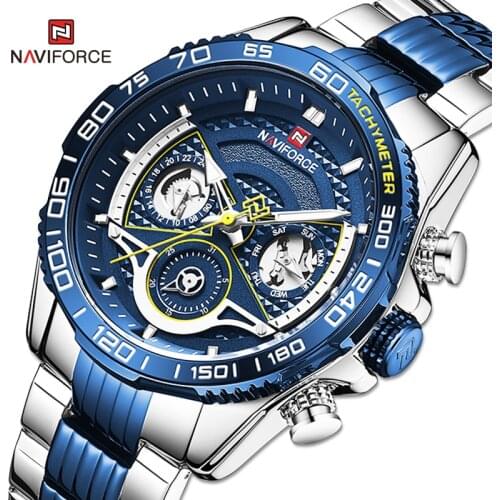 2020 New NAVIFORCE Men Watch Top Brand Luxury Business Quartz Wristwatches Mens Waterproof Analog 24hour Clock Relogio Masculino