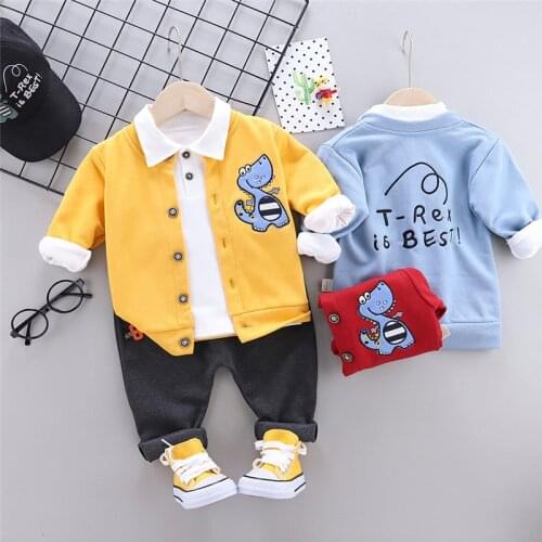 New Autumn Children Clothes Baby Boys Girls Jacket COAT T Shirt Pants 3Pcs/sets Spring Kids Infant Clothing Toddler Tracksuit