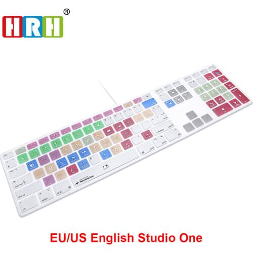 HRH Studio One Hot keys Design Keyboard Cover Skin For Apple Keyboard with Numeric Keypad Wired USB for iMac G6 Desktop PC Wired