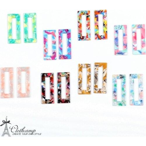 Tortoise Shell Earring Charm,Acetate Acrylic Beads,Rectangle Shaped ,Geometri,Boho Jewelry,Earring Parts,Ohrringe finding-ACE110