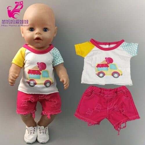 43cm Baby Doll Clothes Summer Short Set Jeans Pants for 18 Inch Girl Dolls Clothes Toys Outfwear