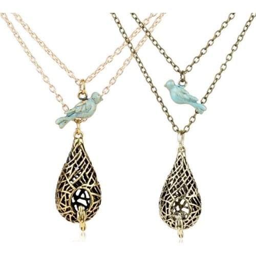 The Originals Vampire Diaries Inspired Jewelry Gilbert Blue Bird Homing Pendant Necklace Womens Choker