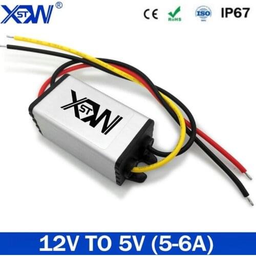 DC DC 12V to 5V Step Down Converter 5A 6A High Efficiency 5V Buck Module For Car Golf Cart With CE RoHS XWST