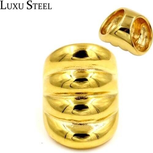 LUXUSTEEL wedding Stainless Steel Fingers Rings anillos mujer Clasic Style Gold Color Waves Shape Engagement Rings Wholesale
