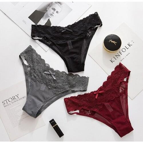 Sexy G String Briefs Women Panties Seamless Exotic Girls Underwear Lace Bow Summer Temptation T Back Lady Thong Underpants