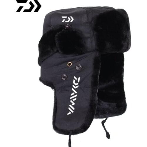 Daiwa Fishing Winter Thermal Hats Men Women Fashion Ear Protection Windproof Ski Cap Face Mask Warm Velvet Thick Couple Hat
