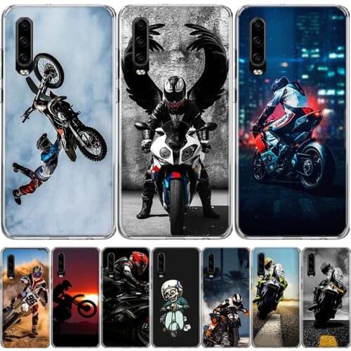 Moto Cross Motorcycle Sports Phone Case For Huawei Mate 30 20 10 P40 P30 P20 P10 Pro Lite P Smart Z Plus 2019 2018 Cover Coque