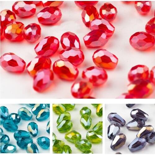 Wholesale exquisite 33 color 5/8/11mm drop-shaped glass beads crystal glass bulk beads, teardrop beads for jewelry making DIY
