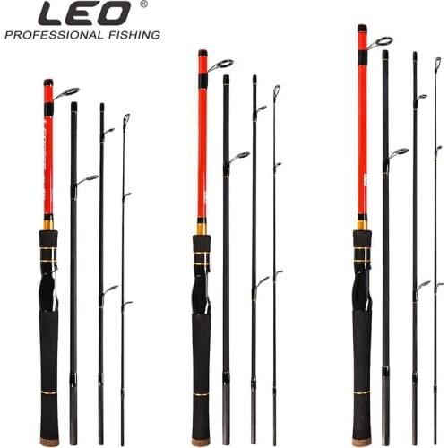 Carbon Fiber Fishing Lure Rod 1.8m 1.98 2.1m Casting Rod 4 Sections Fast Action Spinning Fishing Rod Fishing Tackle Accessories