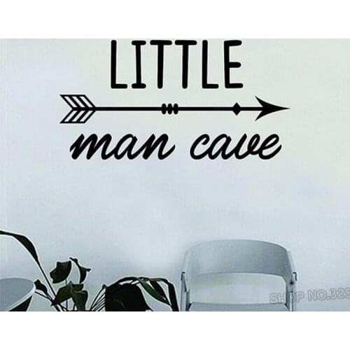 Little Man Cave Decal Sticker Wall Vinyl Decor Art Home Bedroom Living Room Kids Nursery Funny Arrow Cute Children Baby L826