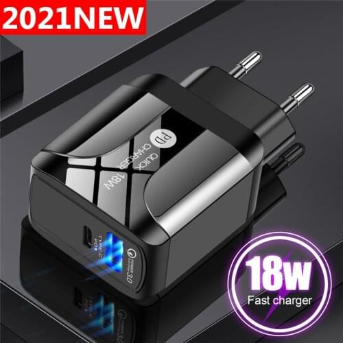 EU US UK Black White 18W Mobile Phone Charger For iPhone 12 12Pro 12promax 12mini lightning to Type C QC 3.0 PD USB Fast Charger
