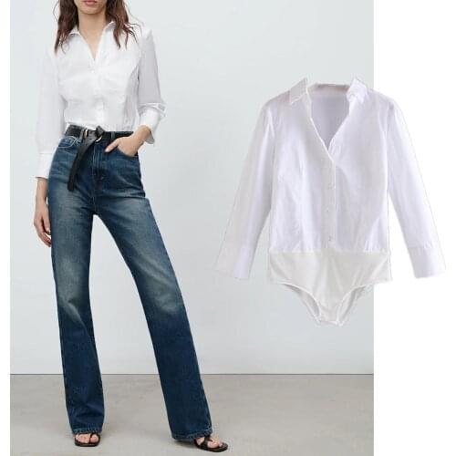 Za Fashion Womens Shirt White Office Lady V Neck Shirts Female Spring 2021 Elegant Blouses High Street Mujer Tops